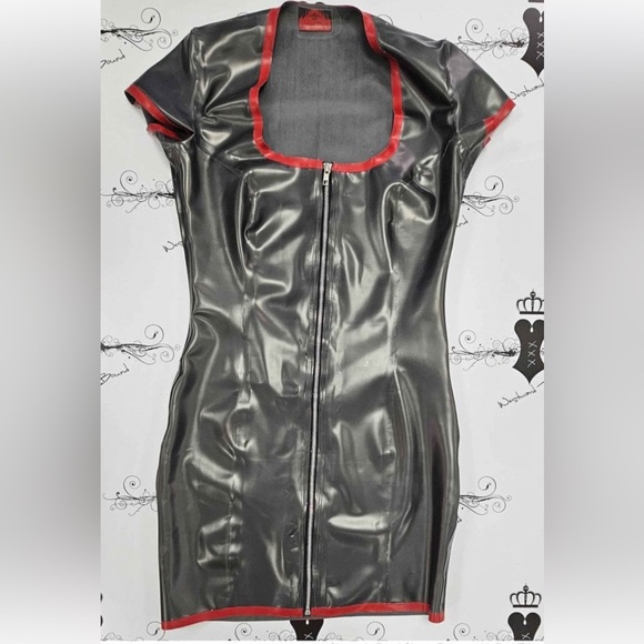 Westward Bound US14 Rubber Latex “Simple Seduction” Mini-Dress - Pewter - Unused - Picture 1 of 9